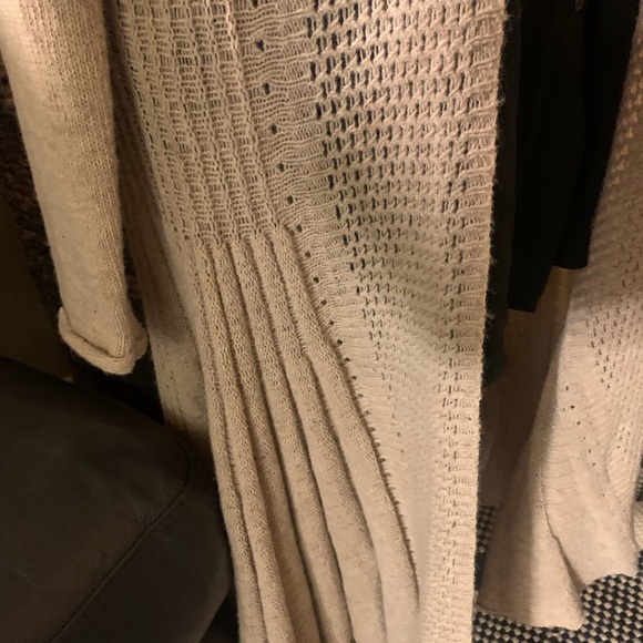 BCBGMAXAZRIA Long Wool Blend Waterfall Open Knit Cardigan - Picture 6 of 7